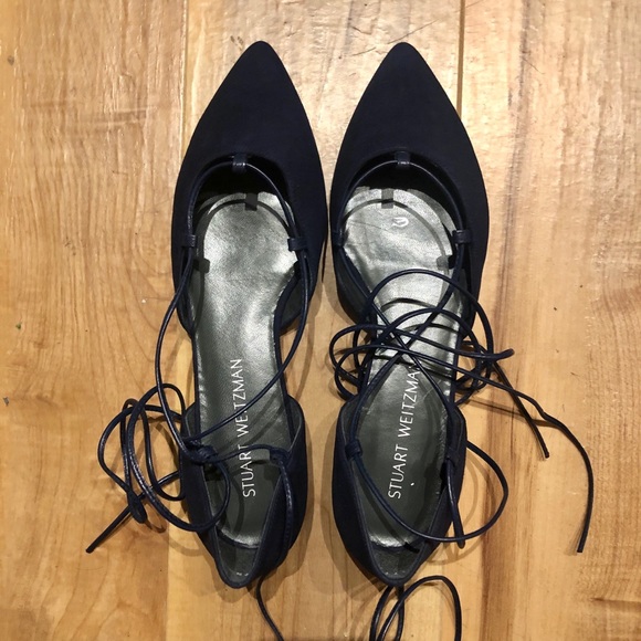 NEW Stuart Weitzman Lace-up flats - Picture 7 of 9